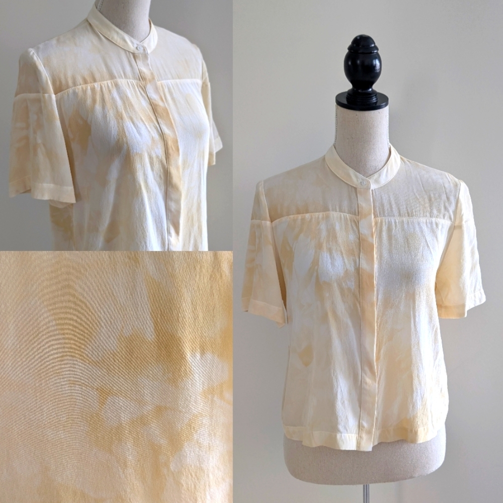 Judith & Charles Silk Cream Button-Up Women's Top Sz 6